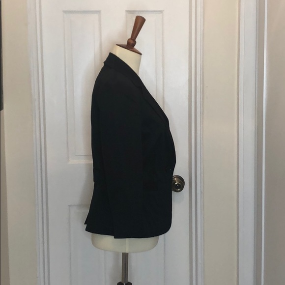 Club Monaco black 3/4 sleeve sateen blazer - Picture 3 of 8